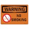 Signmission OSHA WARNING Sign, No Smoking, 7in X 5in Decal, 5" W, 7" L, Landscape, No Smoking OS-WS-D-57-L-12717 - alternate 1